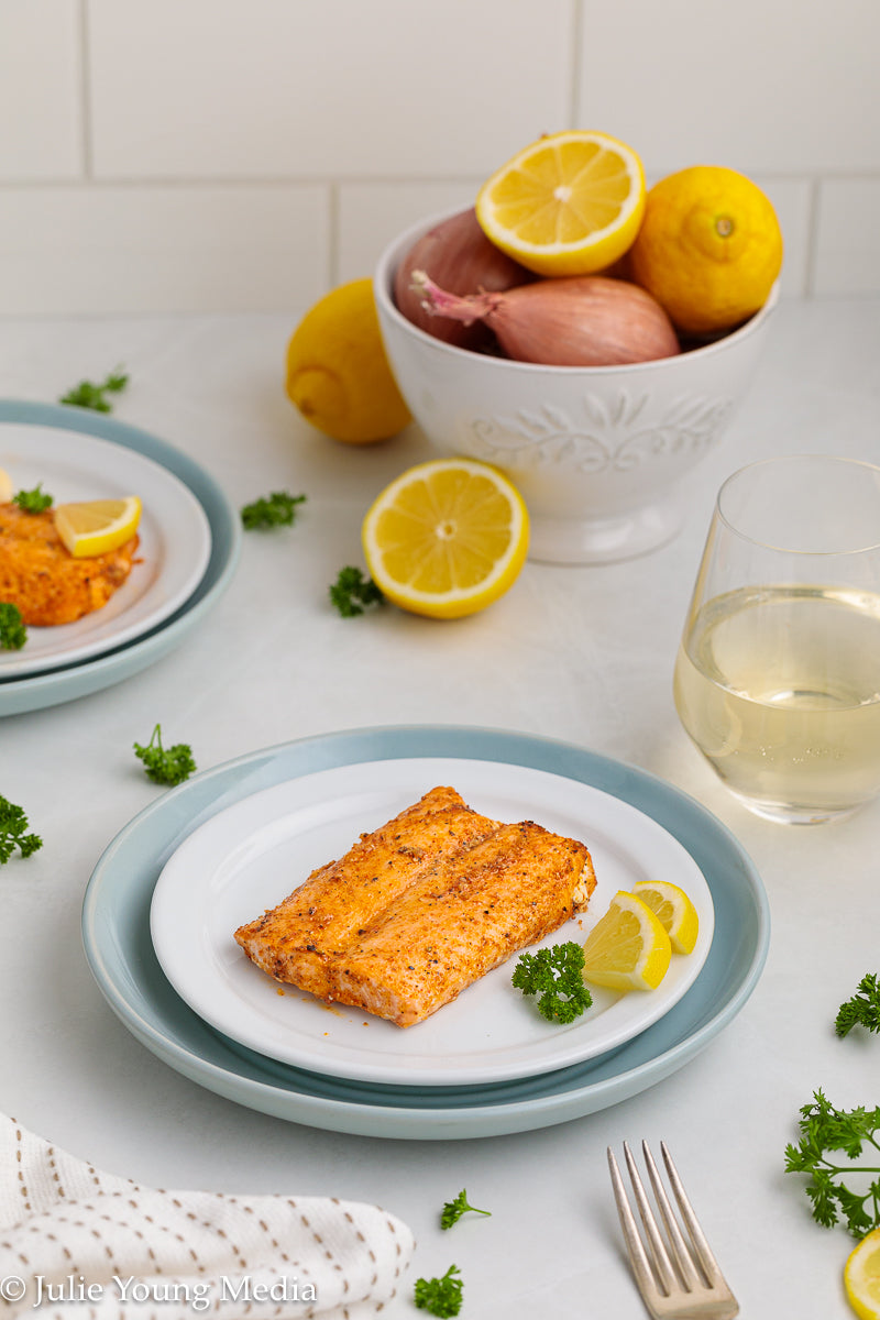 BUNDLE! Air Fryer Frozen Salmon + Lemon Butter Sauce (Beurre Blanc)