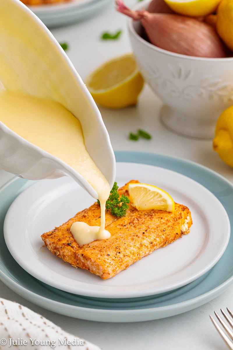 BUNDLE! Air Fryer Frozen Salmon + Lemon Butter Sauce (Beurre Blanc)