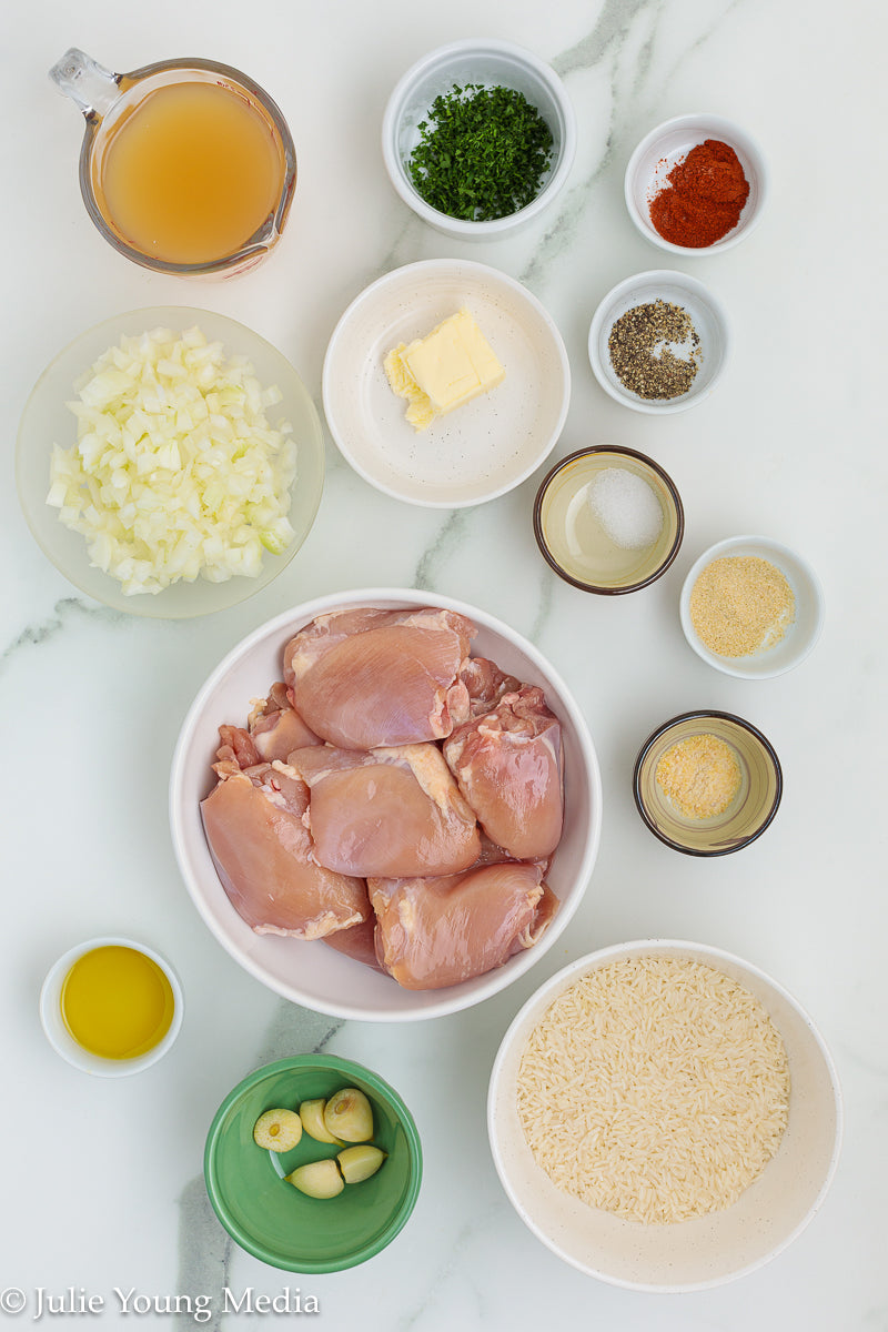 Garlic Butter Chicken Thighs and Rice