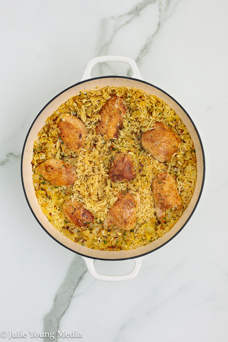 Garlic Butter Chicken Thighs and Rice