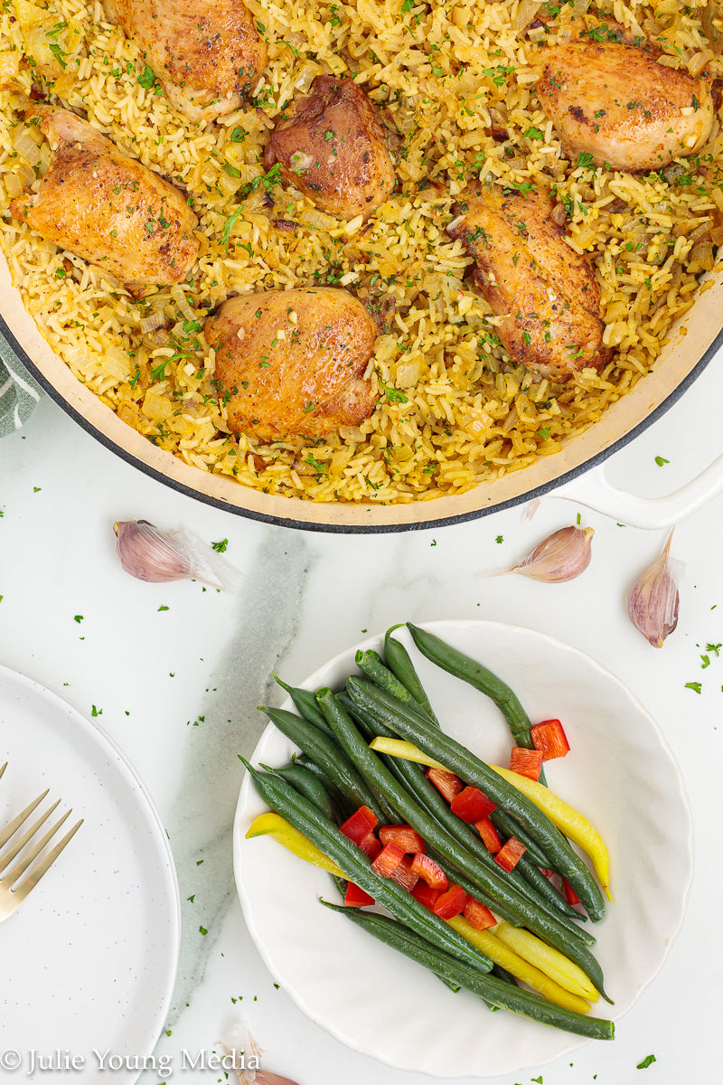 Garlic Butter Chicken Thighs and Rice