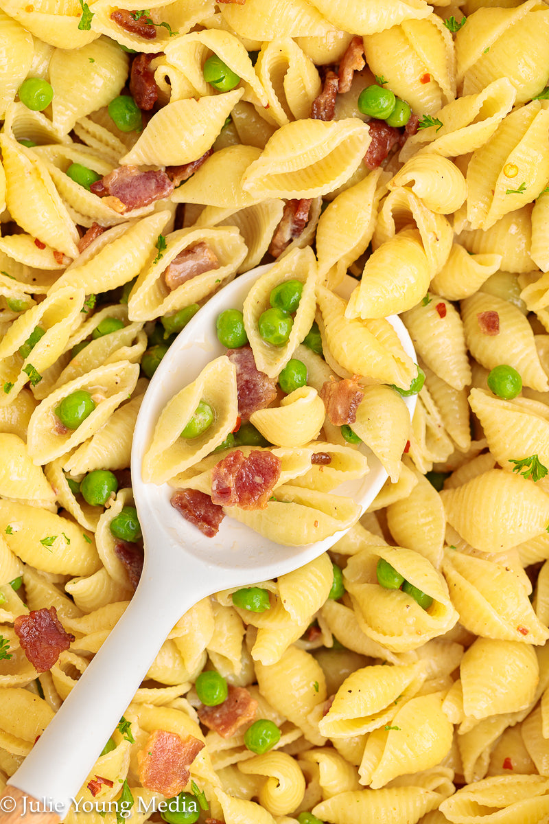 Pasta and Peas with Bacon