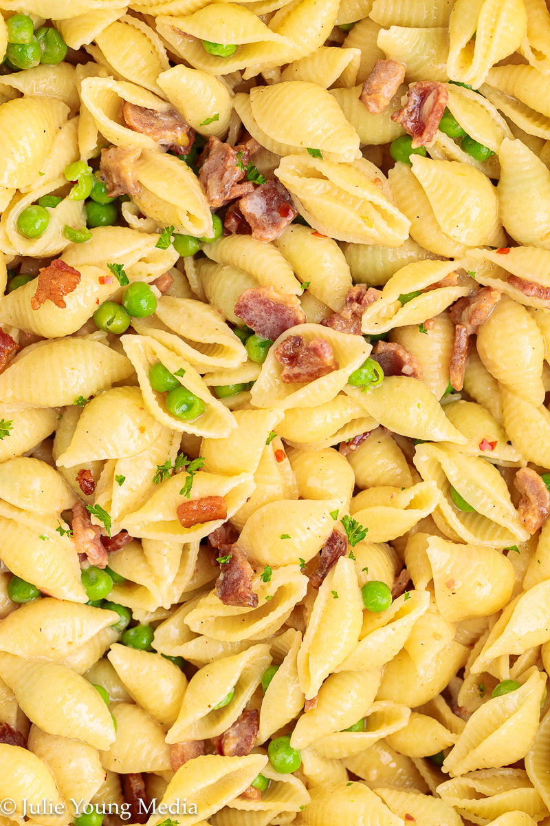 Pasta and Peas with Bacon