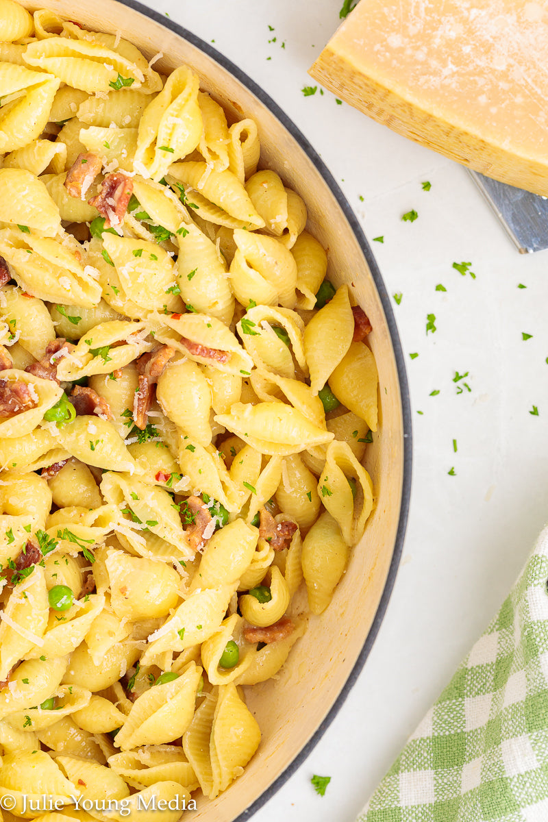 Pasta and Peas with Bacon