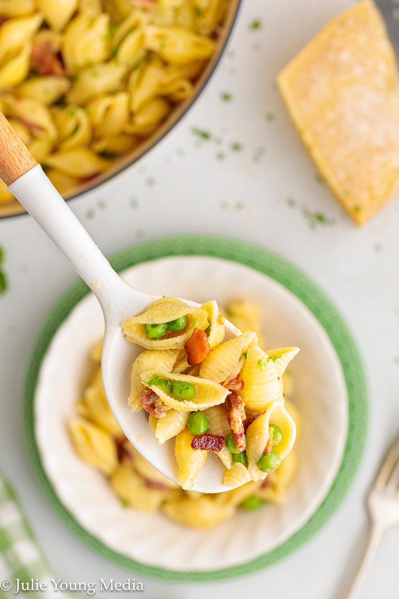 Pasta and Peas with Bacon