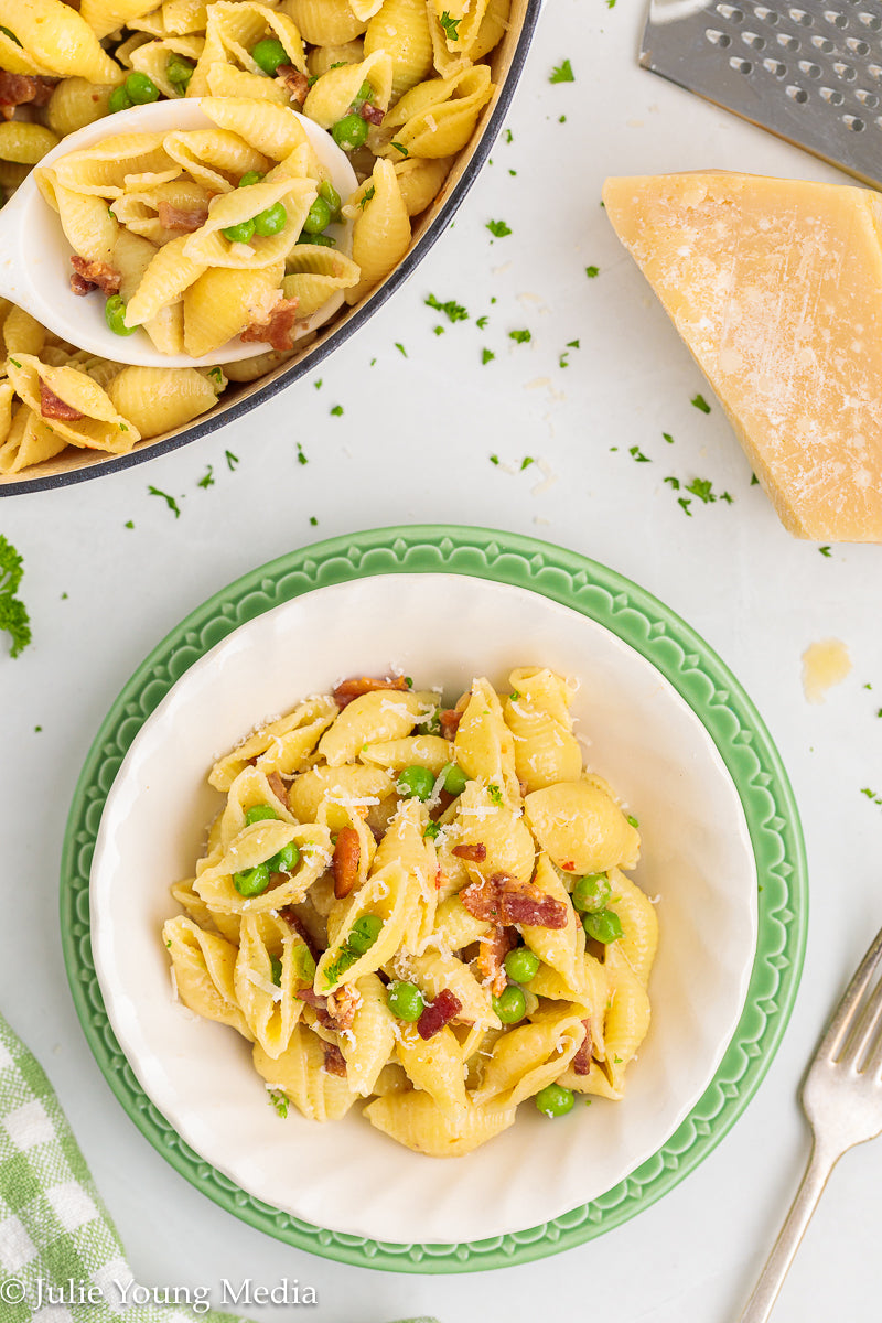 Pasta and Peas with Bacon