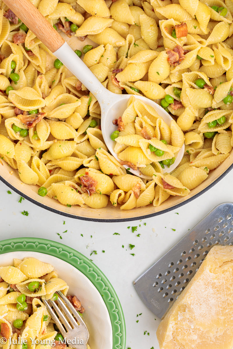 Pasta and Peas with Bacon