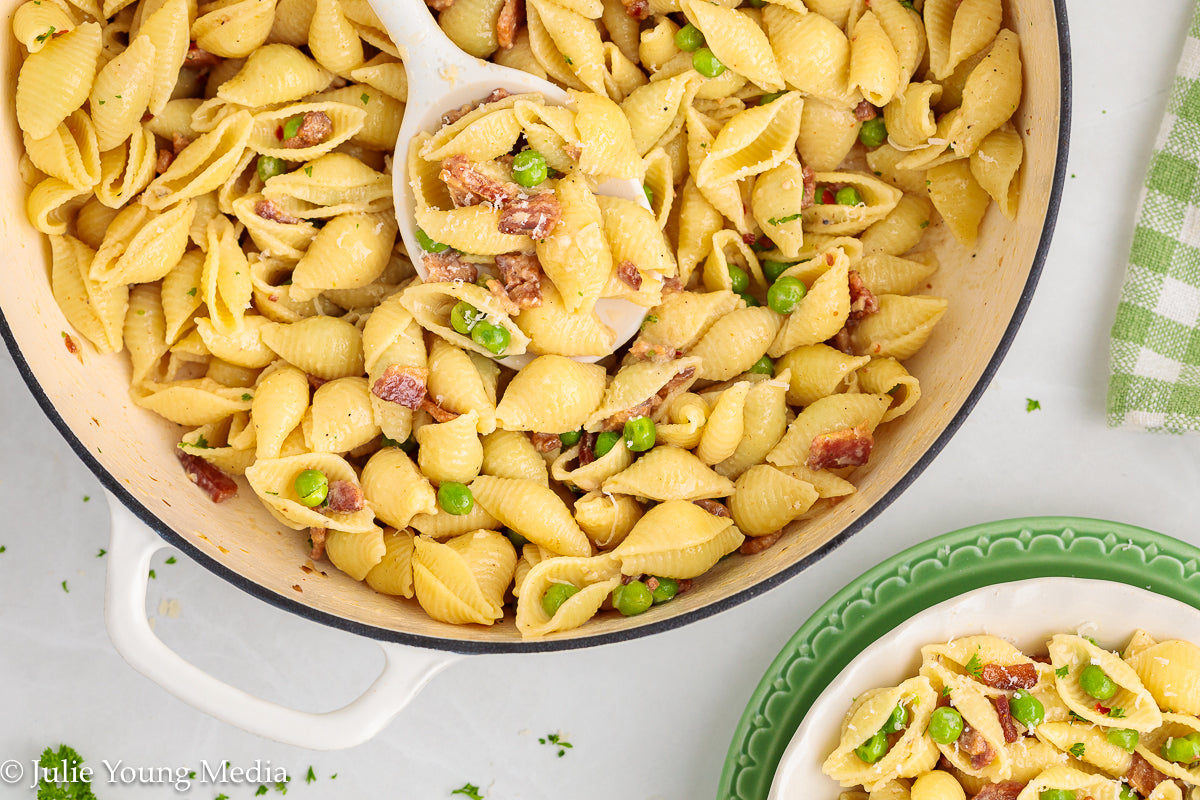 Pasta and Peas with Bacon