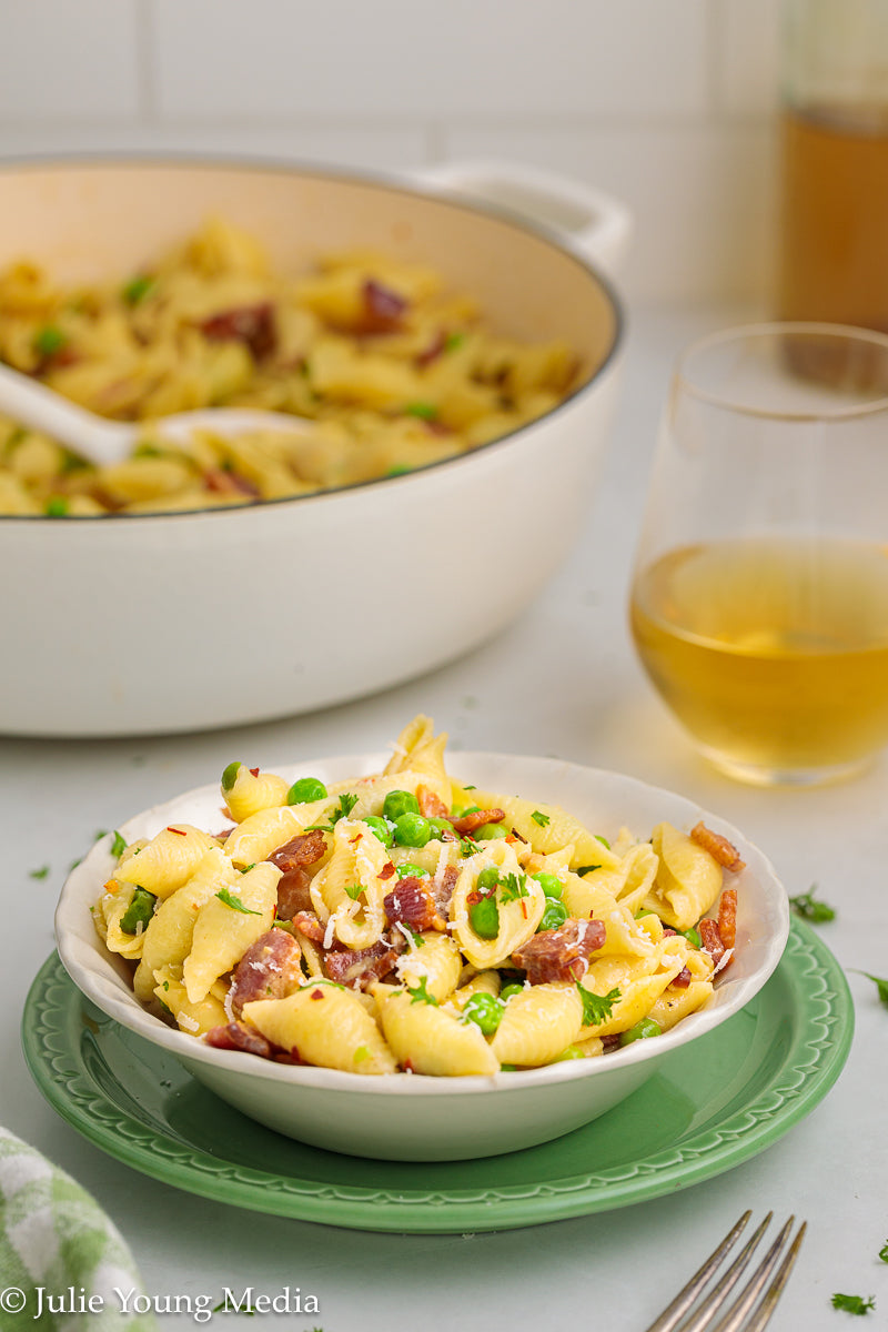 Pasta and Peas with Bacon