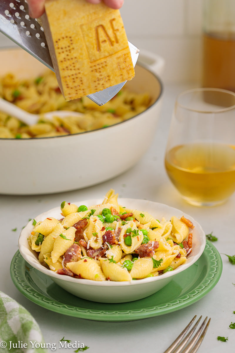 Pasta and Peas with Bacon