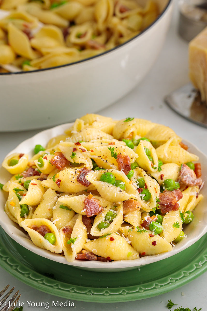 Pasta and Peas with Bacon