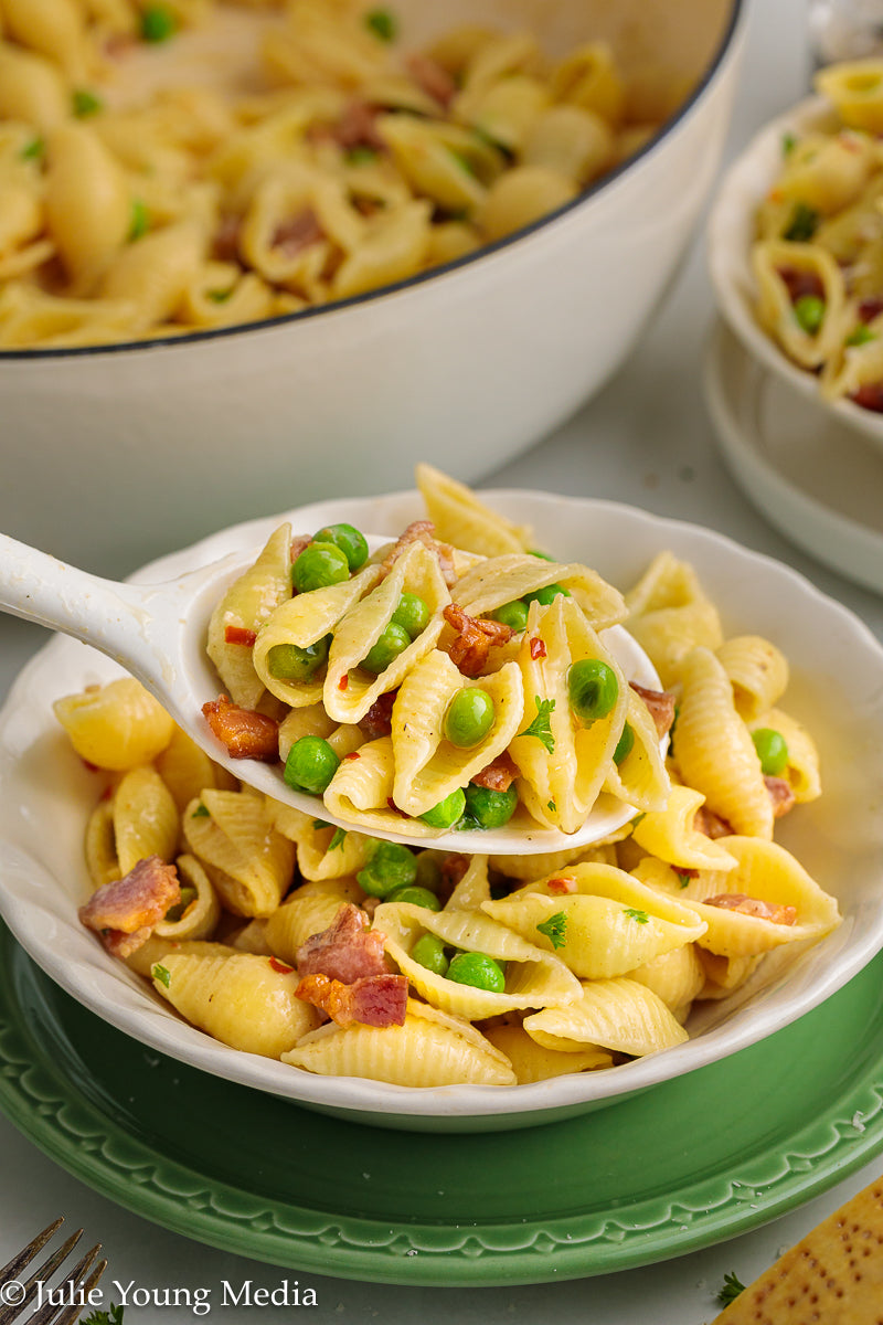 Pasta and Peas with Bacon