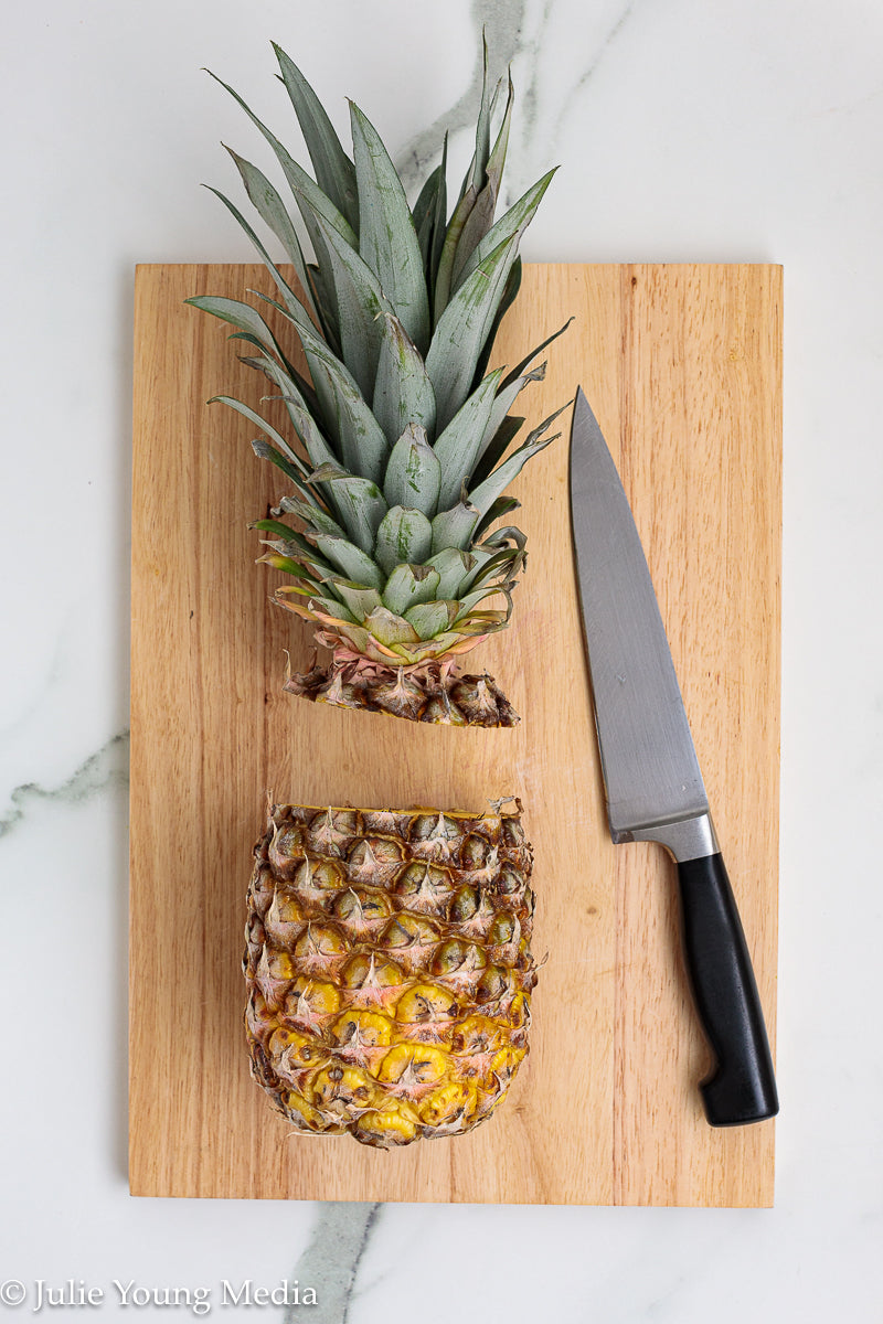 Pina Colada Bread Pudding + Coconut Rum Butter Sauce + Grilled Pineapple Spears