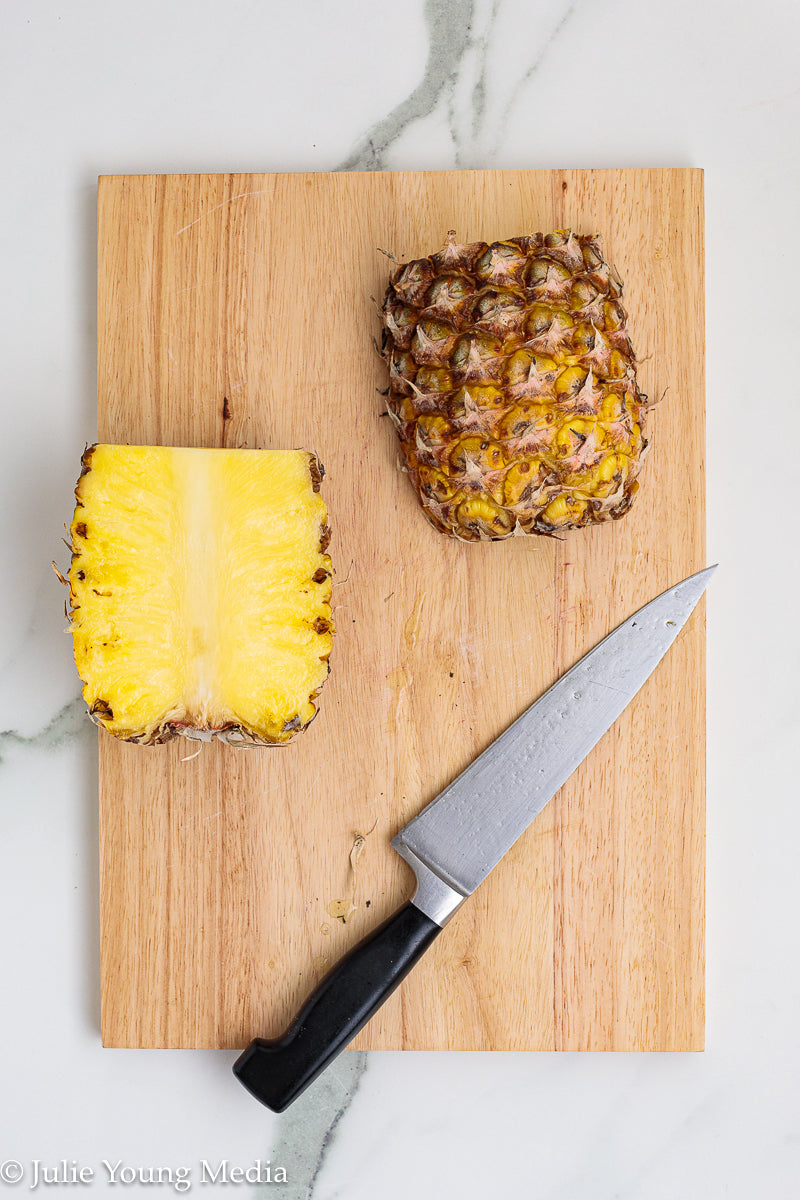 Pina Colada Bread Pudding + Coconut Rum Butter Sauce + Grilled Pineapple Spears