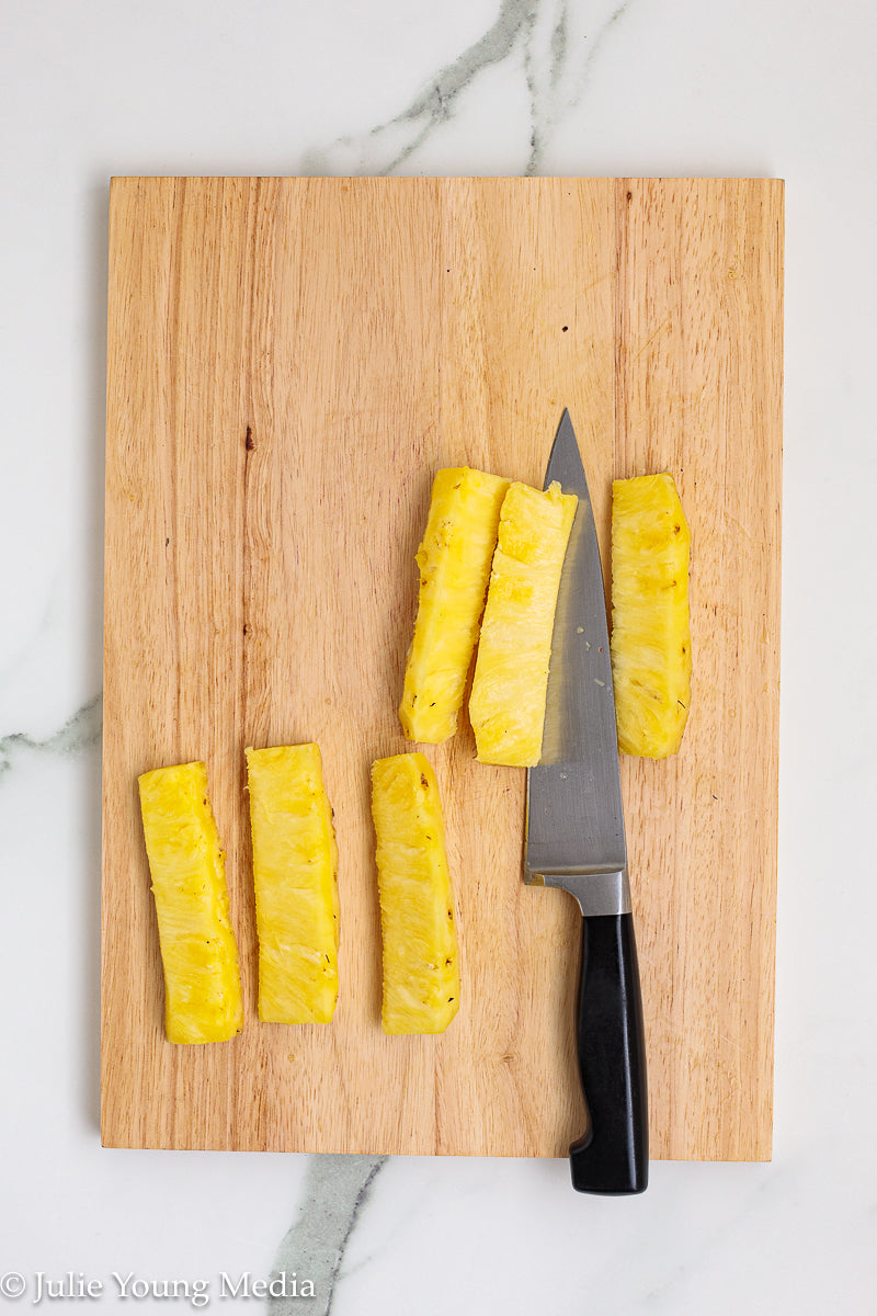 Pina Colada Bread Pudding + Coconut Rum Butter Sauce + Grilled Pineapple Spears