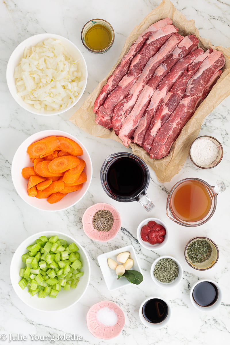 Wine Braised Beef Flanken Ribs