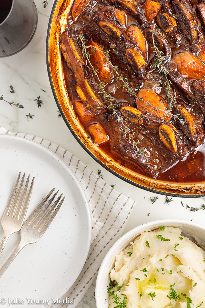 Wine Braised Beef Flanken Ribs