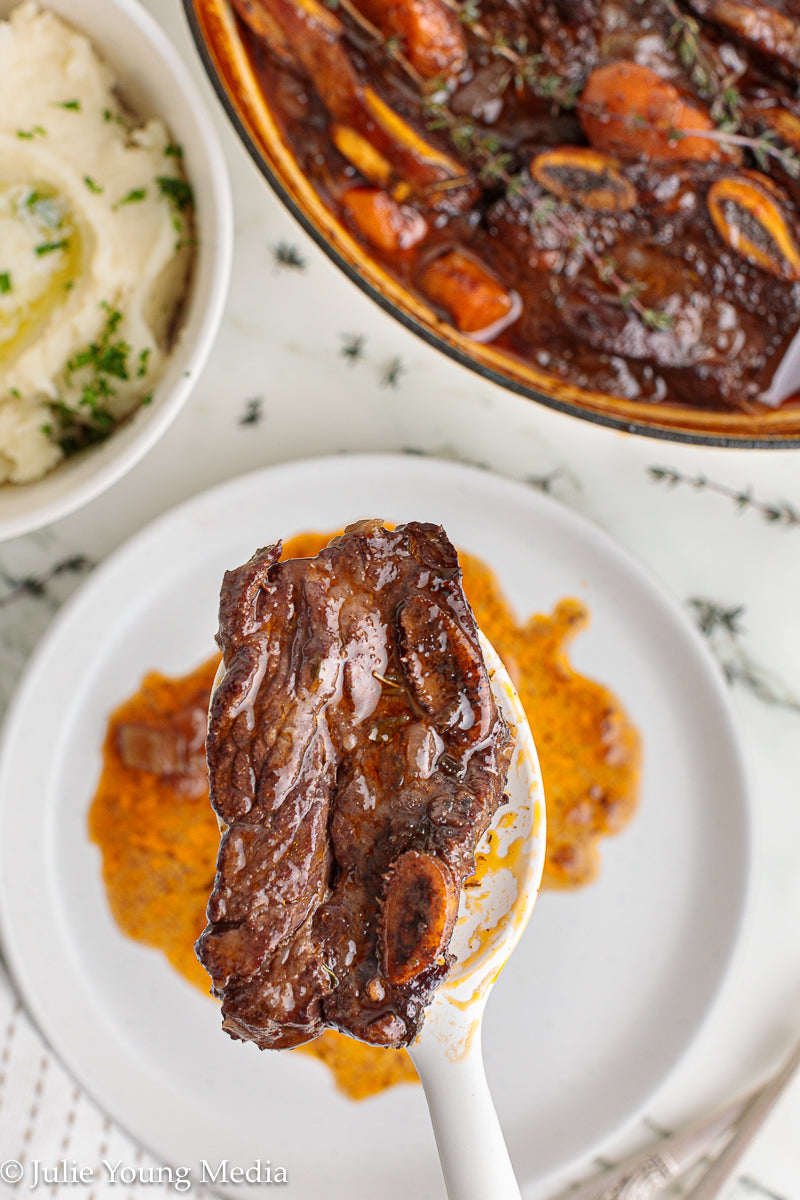 Wine Braised Beef Flanken Ribs