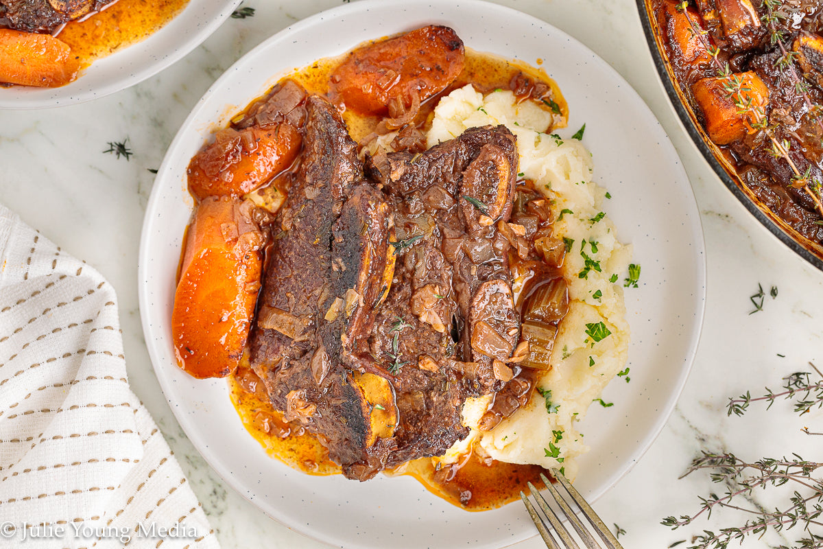 Wine Braised Beef Flanken Ribs