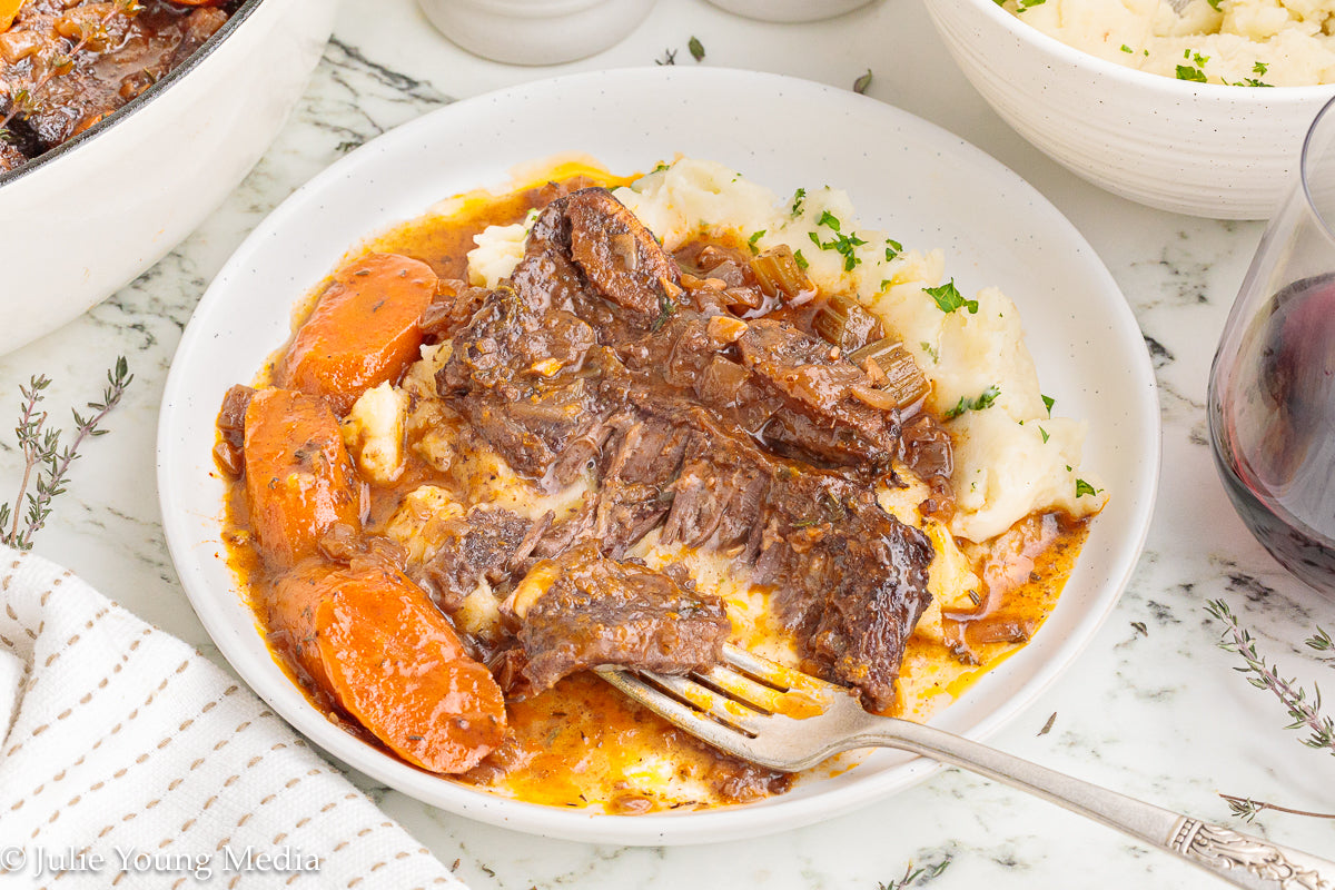 Wine Braised Beef Flanken Ribs