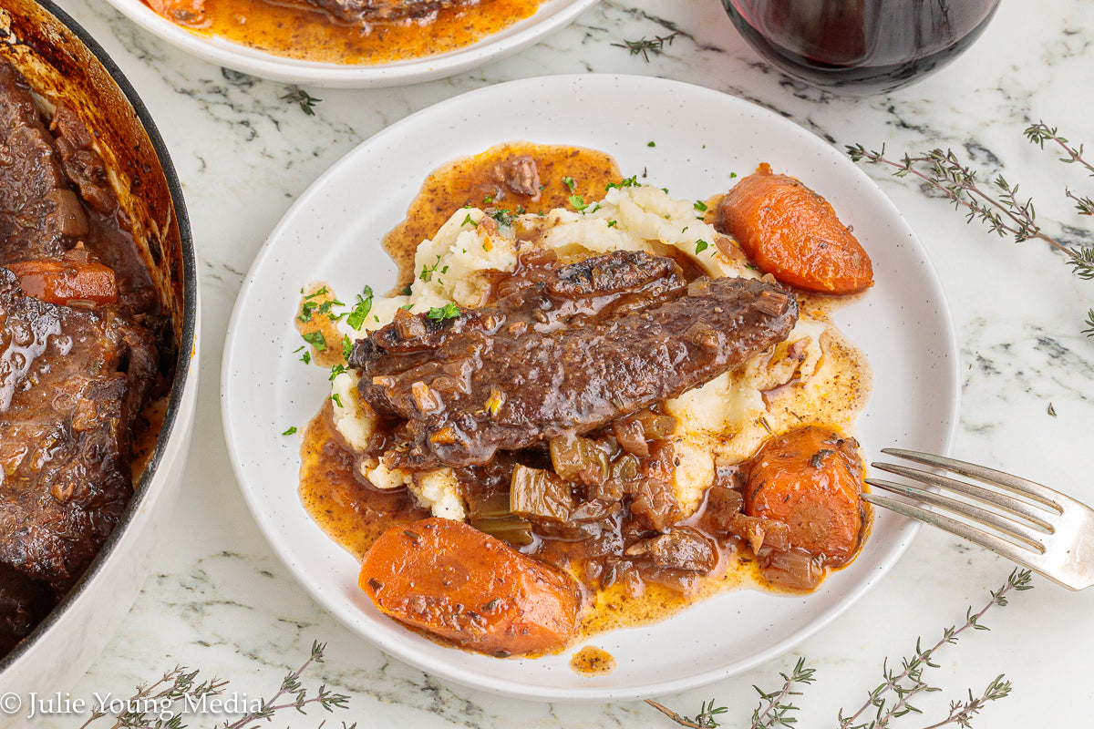 Wine Braised Beef Flanken Ribs