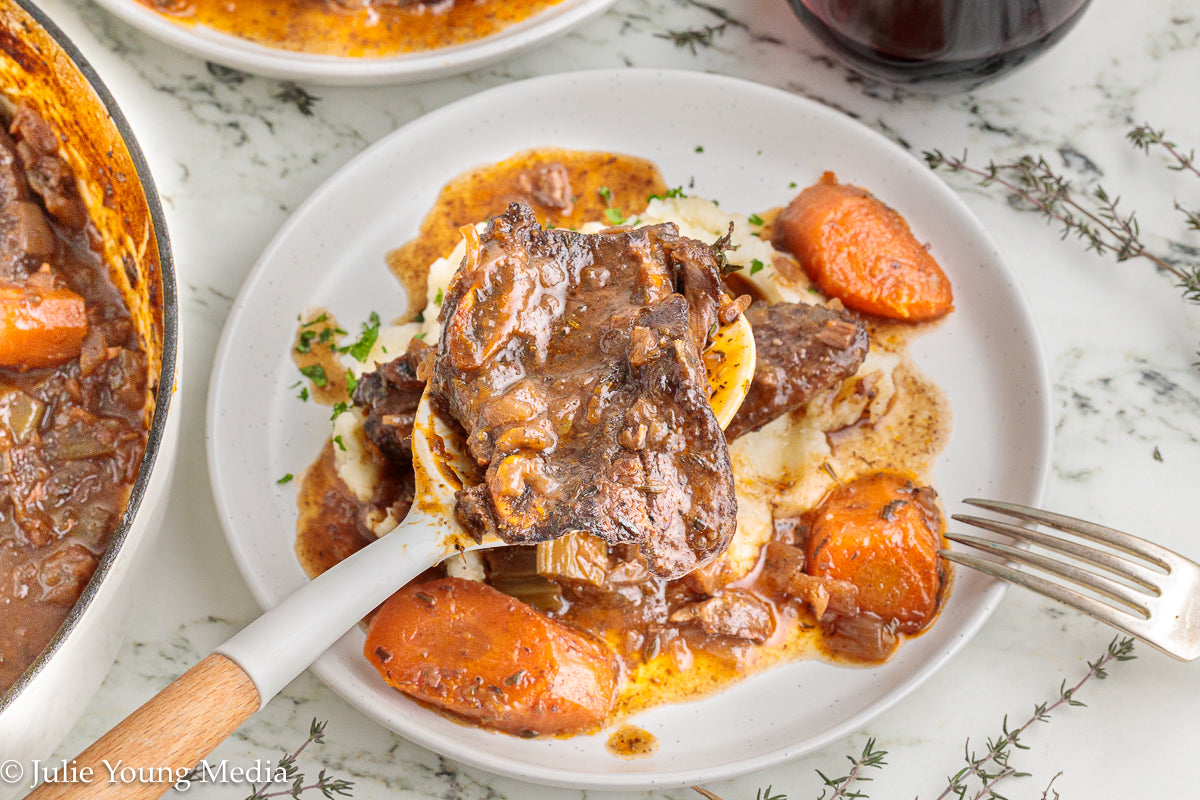 Wine Braised Beef Flanken Ribs