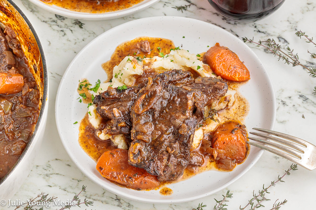 Wine Braised Beef Flanken Ribs