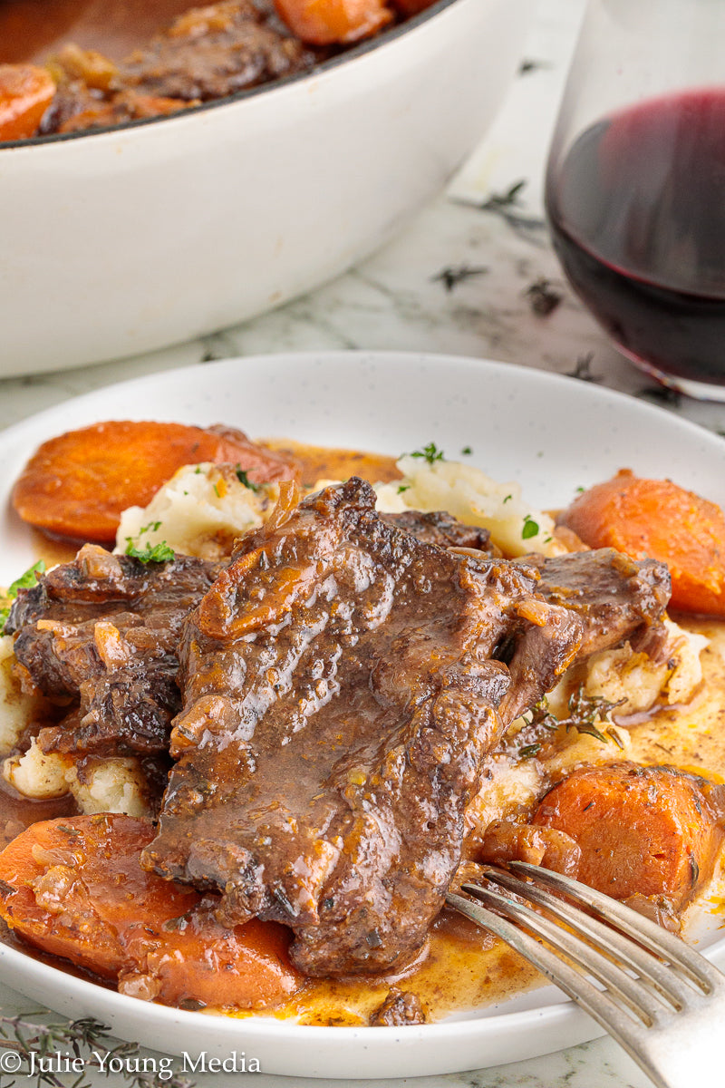 Wine Braised Beef Flanken Ribs