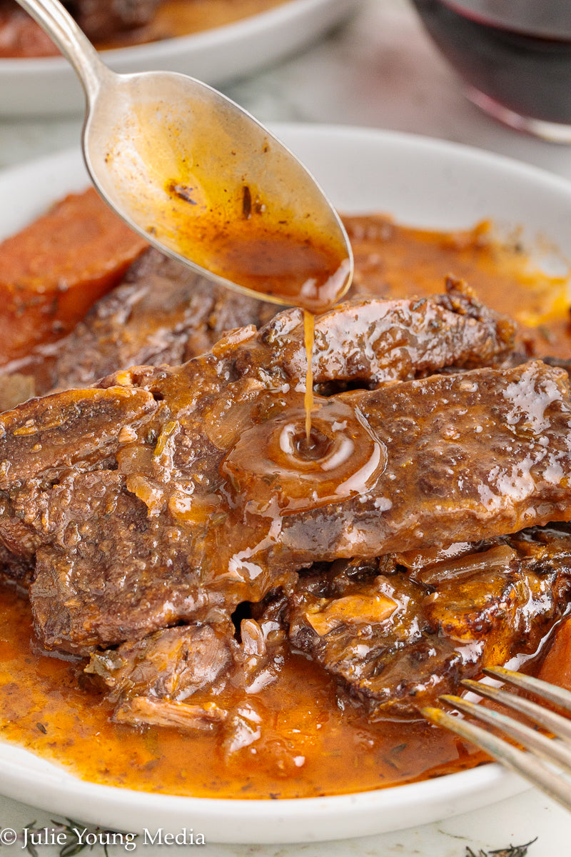 Wine Braised Beef Flanken Ribs