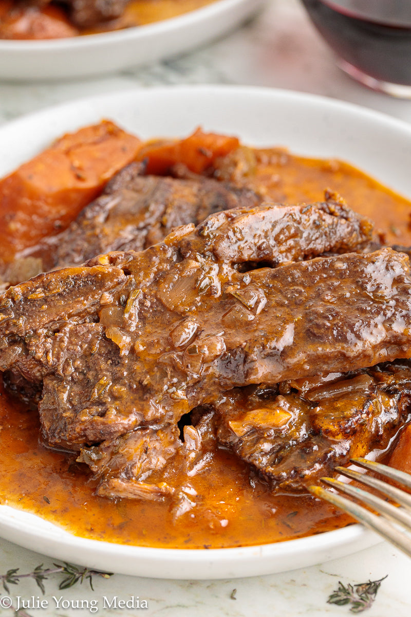 Wine Braised Beef Flanken Ribs